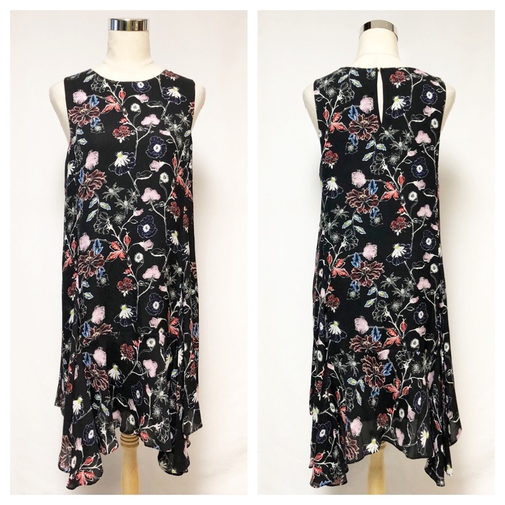 A.L.C. Black Floral Sleeveless Dress
